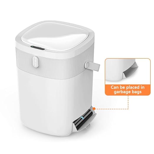 Automatic Motion Sensor Bathroom with Covered Trash Can One Smart Plastic Trash Cans Suitable for Bathrooms Offices Bedrooms Living Rooms (White)