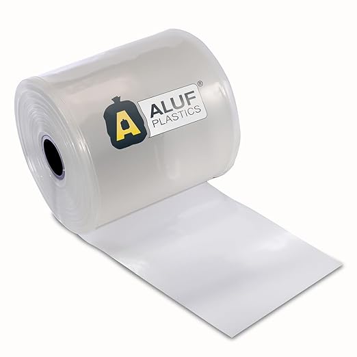 Aluf Plastics Lay Flat Poly Tubing - Food-Grade Polyethylene 22” x 500’ 4 Mil Thickness EQ 1 Roll Made in the USA. Lay-Flat Ducting Fits: Hockey Stick Skis Rugs Pipes