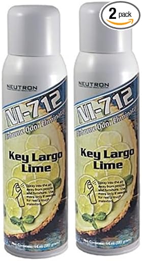 NI-712 Key Largo Lime Odor Eliminator Spray - (2 Cans) – Industrial-Strength Deodorizer Fine-Mist Air Freshener Long-Lasting Fragrance Spray