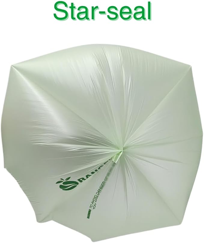 OrangeBio 33 Gallon Compostable Trash Bags 40 Count Heavy Duty Yard Waste &amp Lawn Bags Plant-Based Garbage Bags BPI ASTM D6400 &amp TÜV OK Compost Home Certified