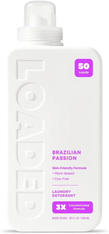 Loaded Laundry Detergent Luxury Perfume Scented | 50 Loads | Pistachio &amp Caramel | Skin-Friendly &amp Plant-Based | Made in USA | 32 oz
