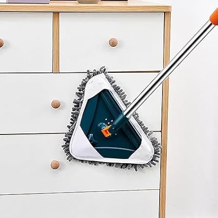 Wall Mop Cleaner Tool with Handles  Cleaning Tool for Floor Walls Ceilings and BaseboardsCeiling Cleaner Adjustable Triangle Cleaning Mop Extendable (White)