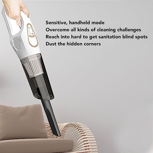 HURRISE Handheld Vacuum Cleaner Cordless Vacuum Cleaner for Pet Hair Carpet Multifunction Strong Suction Powerful Cordless Vacuum Cleaner for Hardwood Floor Carpet Pet Car