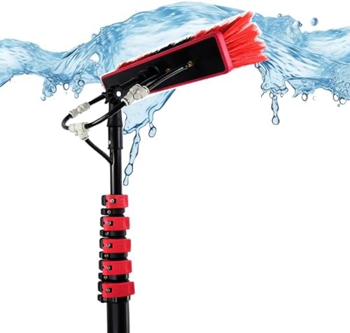 Glass Cleaning Brush Household Water Supply Telescopic Pole Kit Solar Panel Rotating Brush Solar Photovoltaic PanelsProfessional 30FT Water Fed Telescopic Brush Pole Kit for Resid
