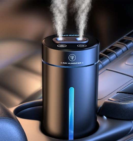 Smart Car Air FreshenerCar Air Freshener Diffuser with Humidifier Auto On/Off3 Mode Adjustable (Black L)