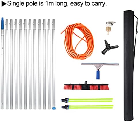 Glass Cleaning Brush Household Water Supply Telescopic Pole Kit Solar Panel Rotating Brush Solar Photovoltaic Panels39ft Window Cleaning Pole Water Fed Telescopic Brush with Squee