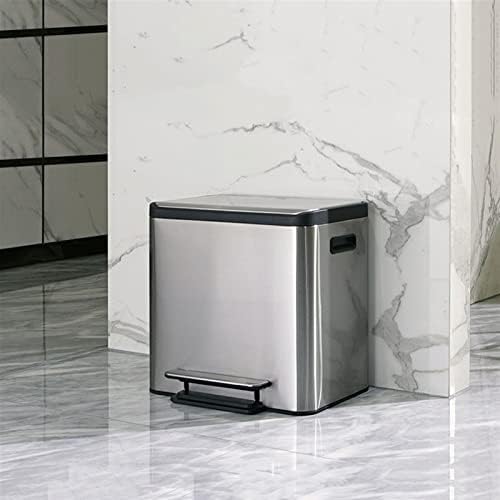 Compost bin Kitchen/Garbage Kitchen Trash Can Stainless Steel Foot-Operated Sorting Trash Can Household Kitchen Living Room with Lid Large Size 30L/45L Step Trash can (Size : Small)