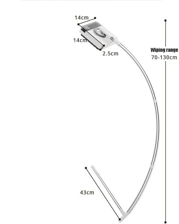 Stainless Steel Window Cleaner with 4pcs Cleaning PadsAdjustable Balcony Partition Door Household Glass Wiper for High Rise Windows(130cm)