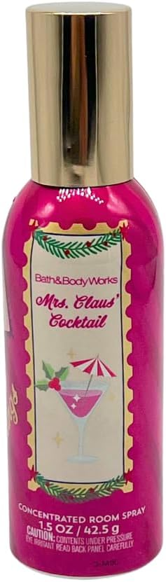 Bath &amp Body Works WINTER HOLIDAY Scents – UNDER THE CHRISTMAS TREE MRS. CLAUS’ COCKTAIL and ICED GINGER SNAP Concentrated Room Spray 3pc Gift Sets 1.5oz w/ 30-In Christmas-Themed Puppy Burlap Rib