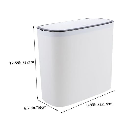 Alipis Mini Press Trash Can Lid High-Capacity Plastic Garbage Container for Bathroom and Kitchen Compact Waste Basket Automatic Pop-Up Lid