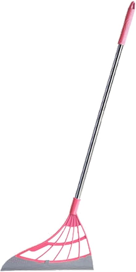 Brooms Brooms Rubber Broom Hand Push Broom Floor and Window Wiper Scraper Detachable Long Handle Quick Dry Dirt Hair Remover Accessories(Pink)