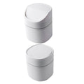 Healifty 2Pcs Small Waste Basket with Lid Odorless Plastic Desktop Trash Can Garbage Can for Kitchen Living Room Bedroom and Office Compact Wastebasket for Tidy Spaces