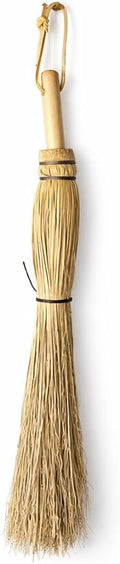 Amish Fireplace Broom - Handcrafted Corn Straw Hand Brush &amp Handle