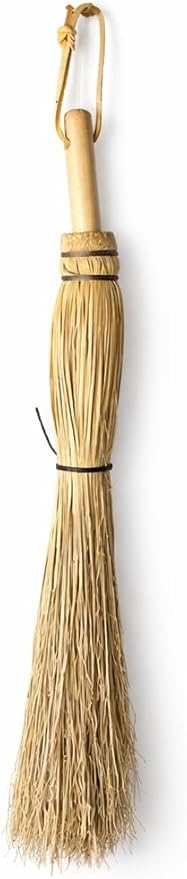 Amish Fireplace Broom - Handcrafted Corn Straw Hand Brush &amp Handle
