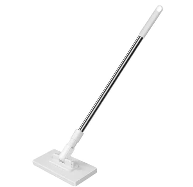 Auto-Lock Cleaning Mop Self-Clinging Mop with Stainless Steel Rod for No-Touch Use with 99% Reusable Facial Towels &amp Microfiber Cloths Lightweight Floor Cleaner (16x8.5cm Clip)(1 Piece of Cloth