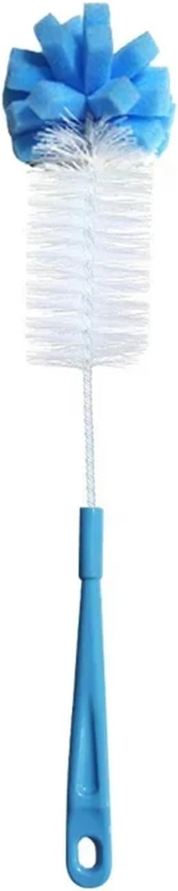 Long Handle Cup Brush Bottle Tea Scrubber 360 Cleaning Sponge Rotating(Blue)