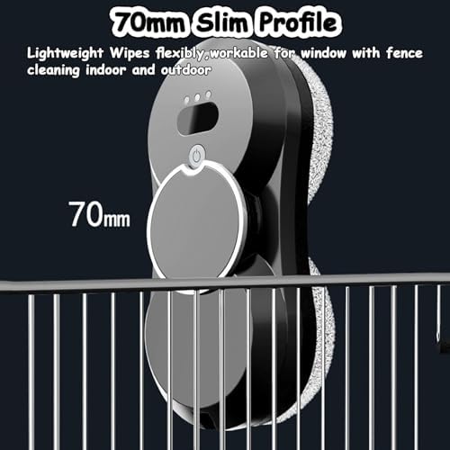 Smart Window Cleaner Robot 5600Pa Strong Suction Remote Control Automated Glass Cleaning for Tiles &amp Glass Doors (Black)