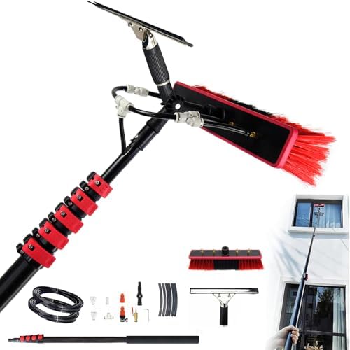 Glass Cleaning Brush Household Water Supply Telescopic Pole Kit Solar Panel Rotating Brush Solar Photovoltaic PanelsWater Fed Telescopic Brush 3.6-10.8M Telescopic Window Cleaner