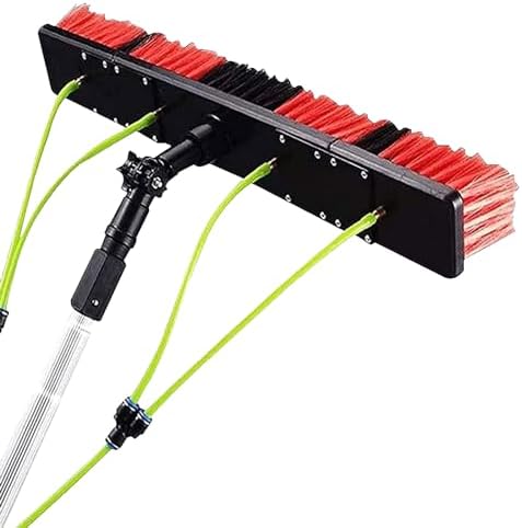 Glass Cleaning Brush Home Water Fed Telescopic Pole Kit Solar Panel Brush Rotating for Photovoltaic PanelSolar Panel Cleaning Brush and Pole Kit 5-12m Water Fed Pole with 30/50cm Water Bru