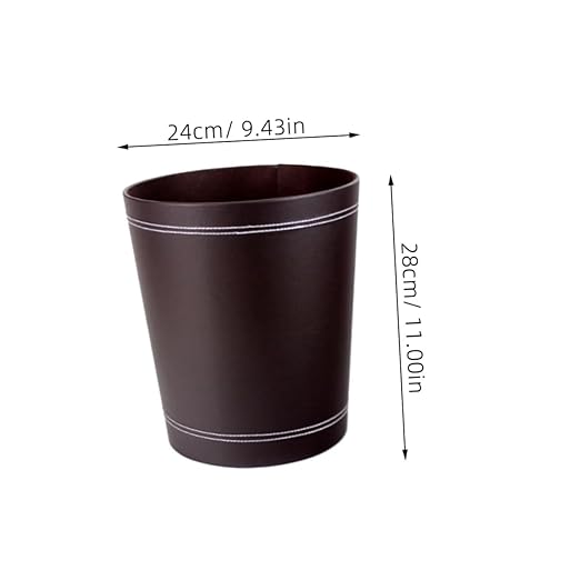 Stylish Leather Wastebasket Garbage Can for Bedroom Trash Can Simple Design