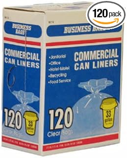 Berry Plastics 618632 Large Institutional Trash Bag 120 Count 33 Gallon