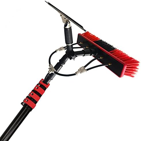Glass Cleaning Brush Household Water Supply Telescopic Pole Kit Solar Panel Rotating Brush Solar Photovoltaic Panels12-36ft Window Cleaning Pole Water Fed Telescopic Brush Exten