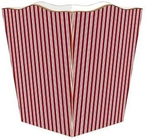 Red Stripe Wastepaper Basket