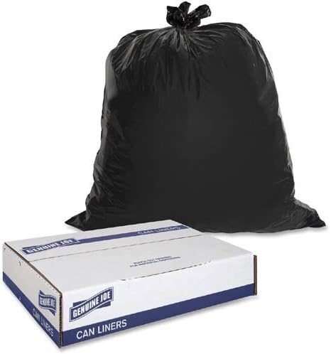 Genuine Joe Low Density Heavy-Duty Can Liners 39 x 46 45 gal Capacity 1.50 mil Black 50 Count