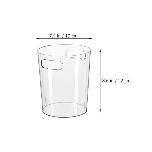 Homoyoyo Elegant Round Garbage Bin Acrylic Waste Basket Multi-Functional Rubbish Bin for Home Office Use