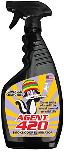 AGENT 420-22 oz Cannabis Odor Destroying Spray for Eliminating Cigarette Smoke or Most Unwanted Odors In Your House Car or Apartment - Freshen Up The “place” [LAVENDER]