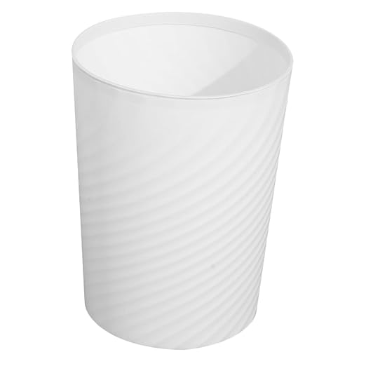 Plastic Trash Can Wastebasket White Open Top Trash Bin for Bathroom Office Bedroom Kitchen Large Opening Sturdy Structure Versatile Household Garbage Container