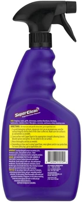 Super Clean Citrus Scent Cleaner and Degreaser Spray 32 oz Bundle with Microfiber Cloth - Heavy Duty Degreaser for Kitchen Oil Grime and Dirt Removal - (2 Items)