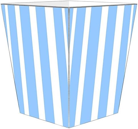 WB8398 - Blue Stripe -Kelley Green Wastepaper Basket