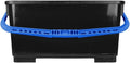 Pulex 6 Gallon Durable Lightweight Mop Bucket with Squeegee Carrying Clips and Ergonomic Handle for Floor and Window Cleaning - Black and Blue