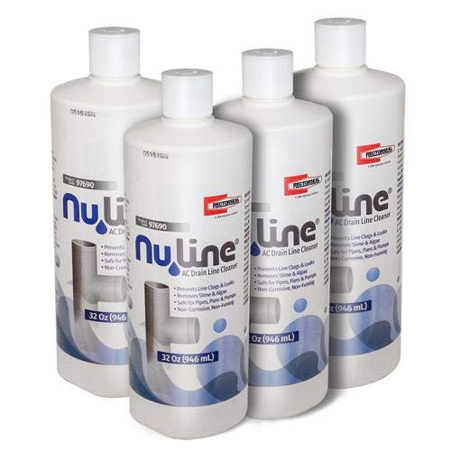 (4) Pack NuLine HVAC Condensate Drain Nu-Line Cleaner 32 Ounce