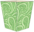 WB2635 - Creme and Green Paisley Wastepaper Basket