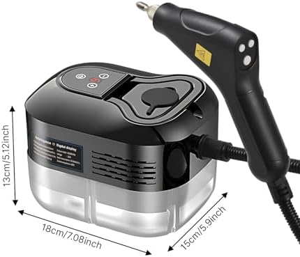 Irishom Handheld Multi-surface Steam Cleaner with 6pcs Accessories Touch Screen 6 Levels Adjustable 105℃/221℉ Deep Cleaning Steamer with Portable Handle 1200ml/40.5oz Water Tank