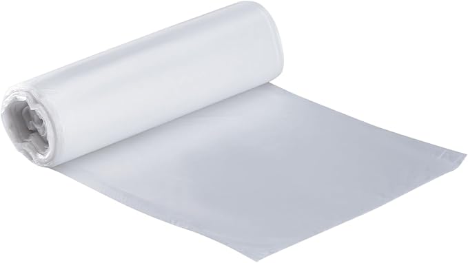 Karat Trash Bags [20-30 Gal - 500 pc] | 10 Microns | Clear High Density Garbage Can Liners | 30 x 37