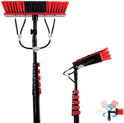 Glass Cleaning Brush Home Water Fed Telescopic Pole Kit Solar Panel Brush Rotating for Photovoltaic PanelWindow Cleaning Pole Telescopic Cleaning Brush Aluminium Extendable Water Fed Window