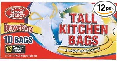 Drawstring Trash Bag - 10 Ct (Pack Of 12)