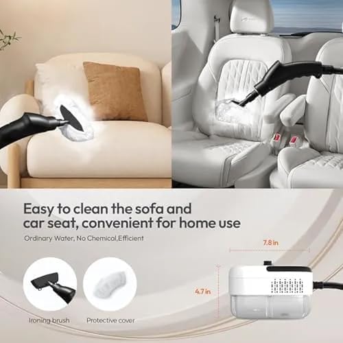 2500W High Pressure Handheld Steam Cleaner - Portable Multi-Purpose Steamer for Car Kitchen Upholstery Grout Tile &amp Bathroom Cleaning
