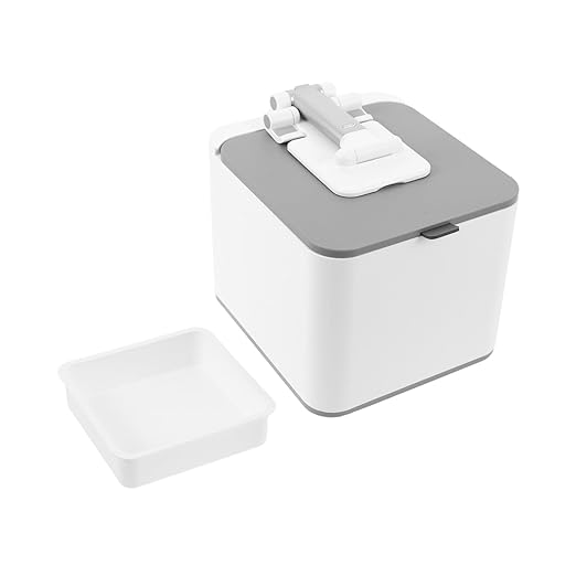 NUOBESTY Portable Mini Wastebasket with Phone Tablet Stand Desktop Garbage Bin for Home Office Travel and Rooms