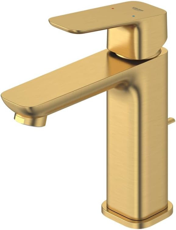 Grohe 101920GN00 Cubeo Single Hole Single Handle M-Size Bathroom Faucet 1.2 GPM Brushed Gold