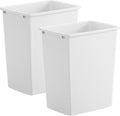 ROOMTEC 35QT Kitchen Trash Can Sturdy and Lightweight Slim Trash Can Trash Cans for Kitchen Workspace Bathroom Office Easy to Clean 2-Pack White