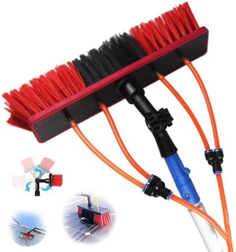 Glass Cleaning Brush Home Water Fed Telescopic Pole Kit Solar Panel Brush Rotating for Photovoltaic PanelAdjustable Water Fed Pole Cleaning Kit for Photovoltaic and Solar Panels 50cm Water