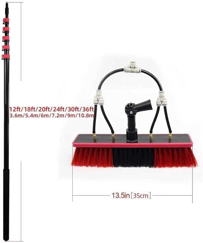 Glass Cleaning Brush Home Water Fed Telescopic Pole Kit Solar Panel Brush Rotating for Photovoltaic PanelWindow Cleaning Pole Water Fed Telescopic Brush Extendable Solar Photovoltaic Panel