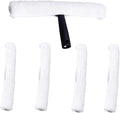 Professional Window Cleaning Combo - Squeegee Microfiber Window Scrubber Tool with Handshake T Handle 5 Replacement Cloths - 14.4 Inch Window Washing Squeegee