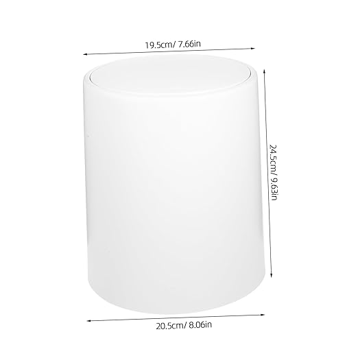 PRETYZOOM Press Trash Can with Lid White Wastebasket for Home Office and Bedroom Versatile Trash Container for Easy Waste Disposal