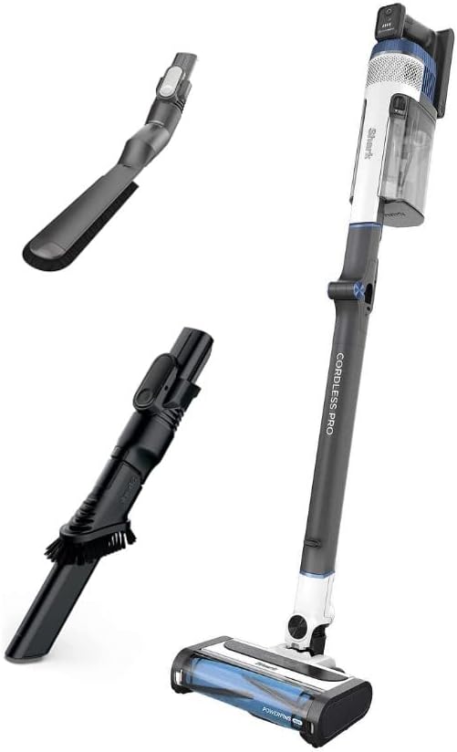SHARK UZ565H Pro Cordless Vacuum with Clean Sense IQ &amp MultiFLEX Technology PowerFins Plus Brushroll Includes Duster Crevice Tool &amp Anti-Allergen Dusting Brush Up to 40 Minute Runtime Whit
