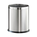 2.6Gallon/10LStainless Steel Bathroom Trash CanChrome Trash CanSilver Garbage Can for OfficeWastebasket for HotelOfficeStoreMetal Trash bin Without lid (Silver)
